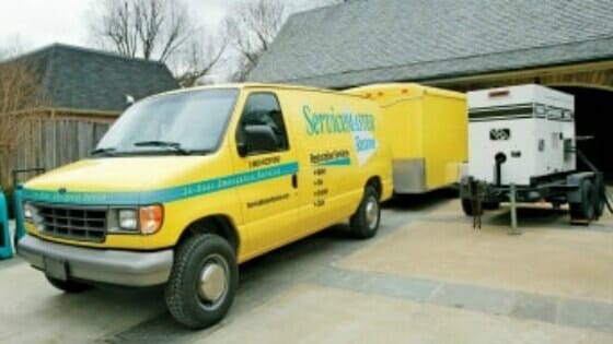 ServiceMaster truck at home