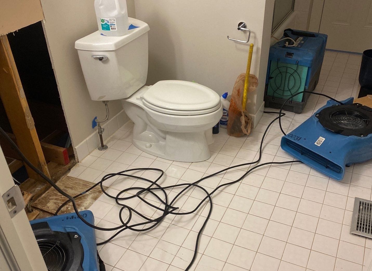bathroom water damage