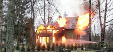 house burning due to christmas tree