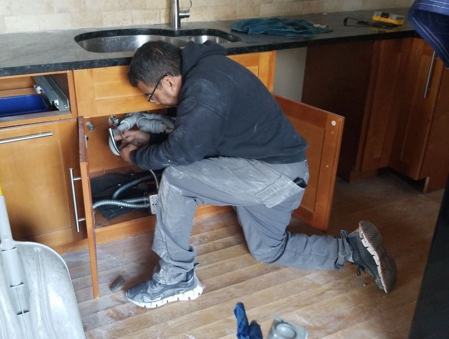 burst pipe kitchen