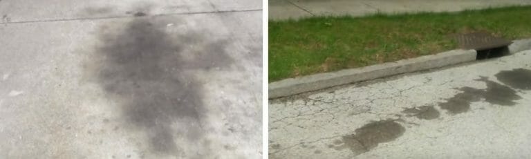 cooking oil spilled on concrete