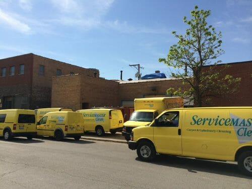 servicemaster truck at chicago warehouse