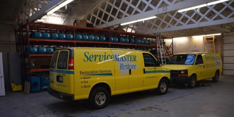 servicemaster water damage truck chicago