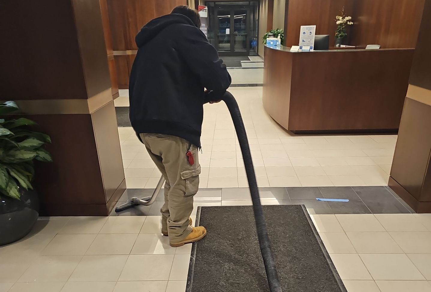 how to clean commercial floor mats