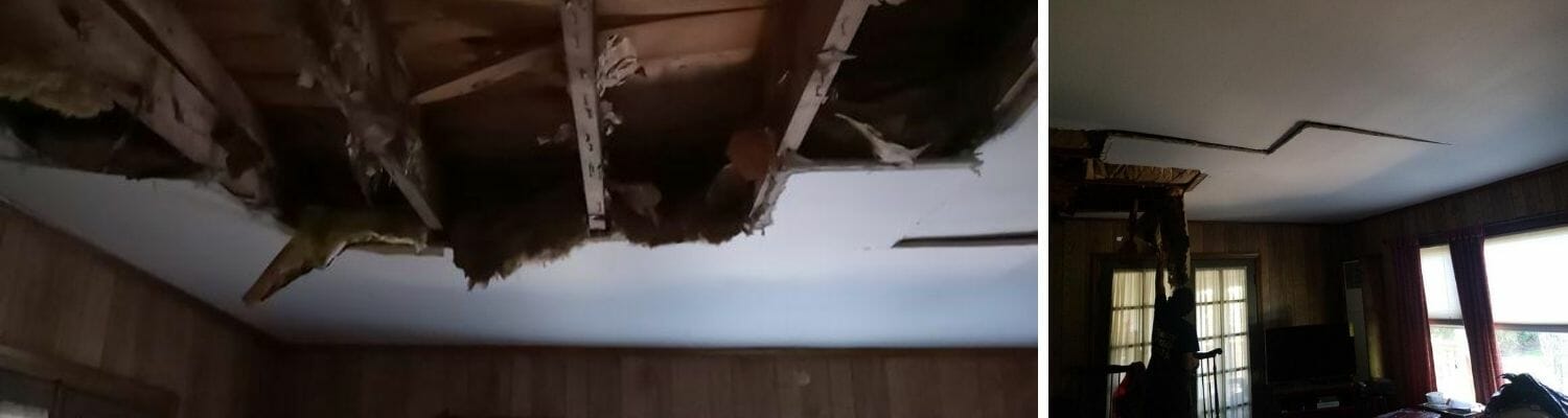 sagging ceiling water damage