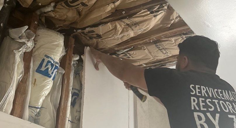 water damaged ceiling restoration