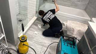 after burst pipe cleaning old town