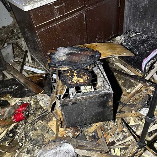 fire damage in old town