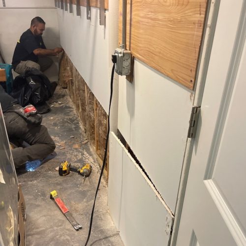 Flood cut after sewer backup in Edison Park home