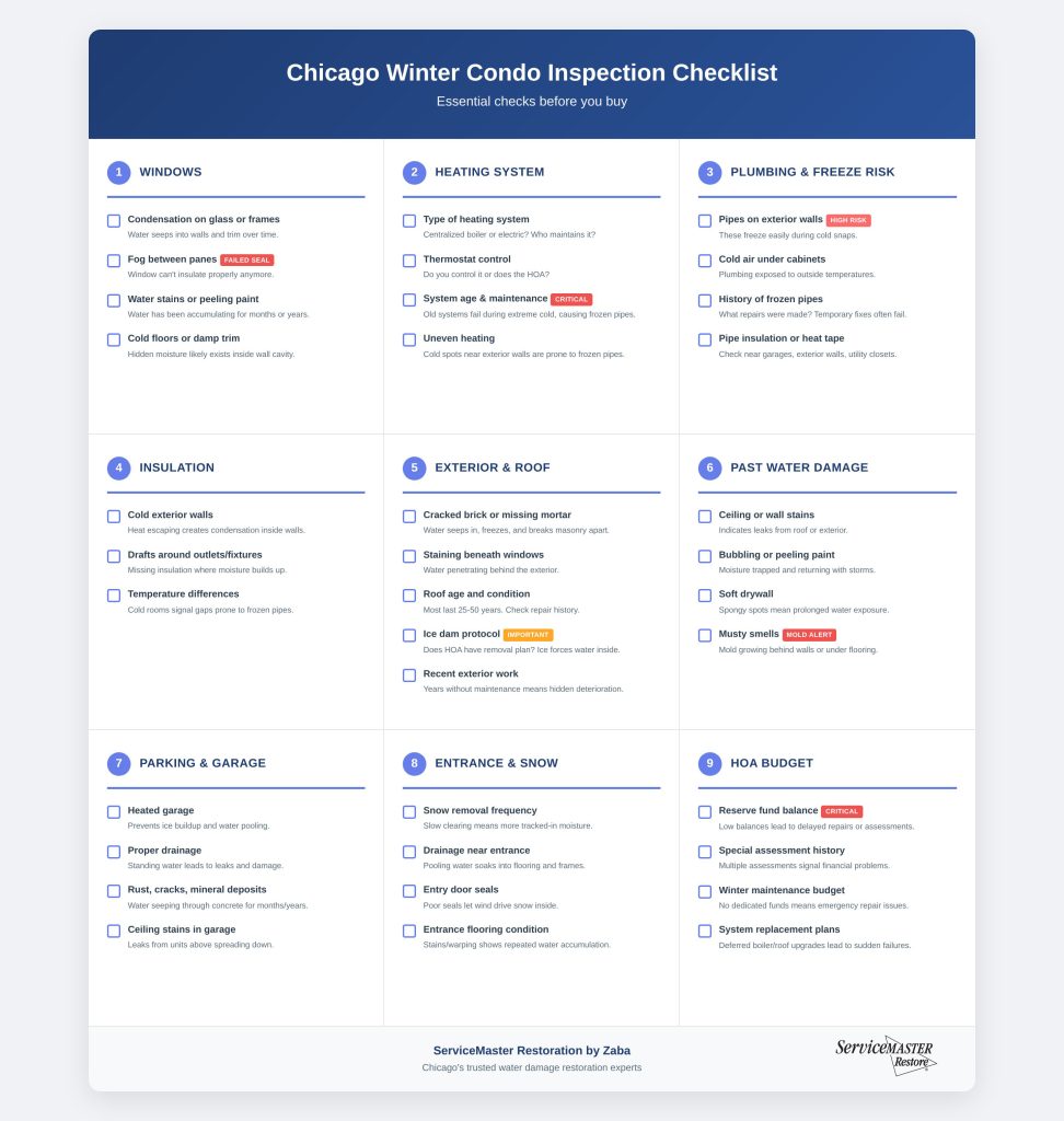 winter condo checklist chicago