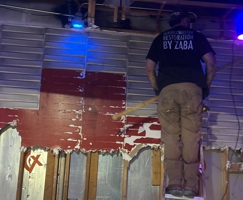 removing drywall after fire damage