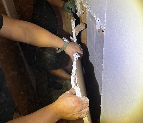 removing drywall after water damage