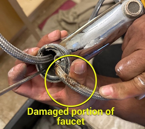 water damage source damaged faucet