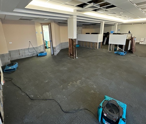 bank lobby water damage restoration
