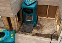 residential bathroom water damage restoration