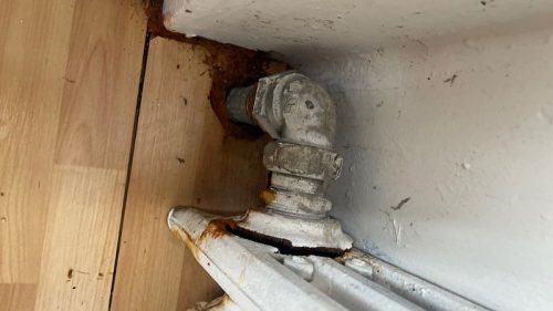 radiator leak corroded pipe