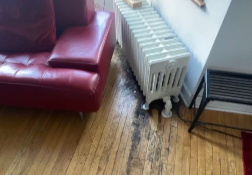 radiator leak water damage